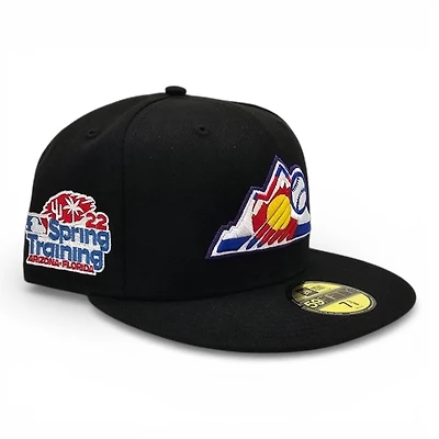 Colorado Rockies Black Leon the Lab City Spring Training 22 Patch Grey UV New Era 59FIFTY Fitted Hat