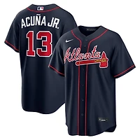 Atlanta Braves Ronald Acuna Jr Navy Alternate Nike Replica Jersey