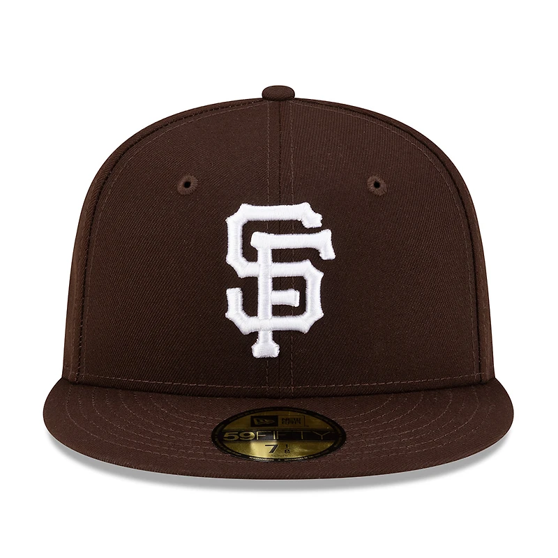 San Francisco Giants Burnt Wood Brown with White Logo Gray UV New Era 59FIFTY Fitted Hat