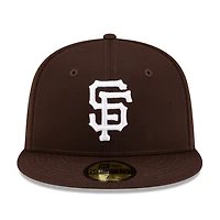 San Francisco Giants Burnt Wood Brown with White Logo Gray UV New Era 59FIFTY Fitted Hat