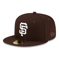 San Francisco Giants Burnt Wood Brown with White Logo Gray UV New Era 59FIFTY Fitted Hat