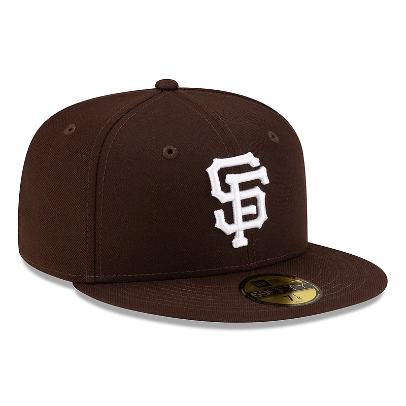San Francisco Giants Burnt Wood Brown with White Logo Gray UV New Era 59FIFTY Fitted Hat