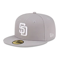 San Diego Padres Gray with White Logo UV New Era 59FIFTY Fitted Hat