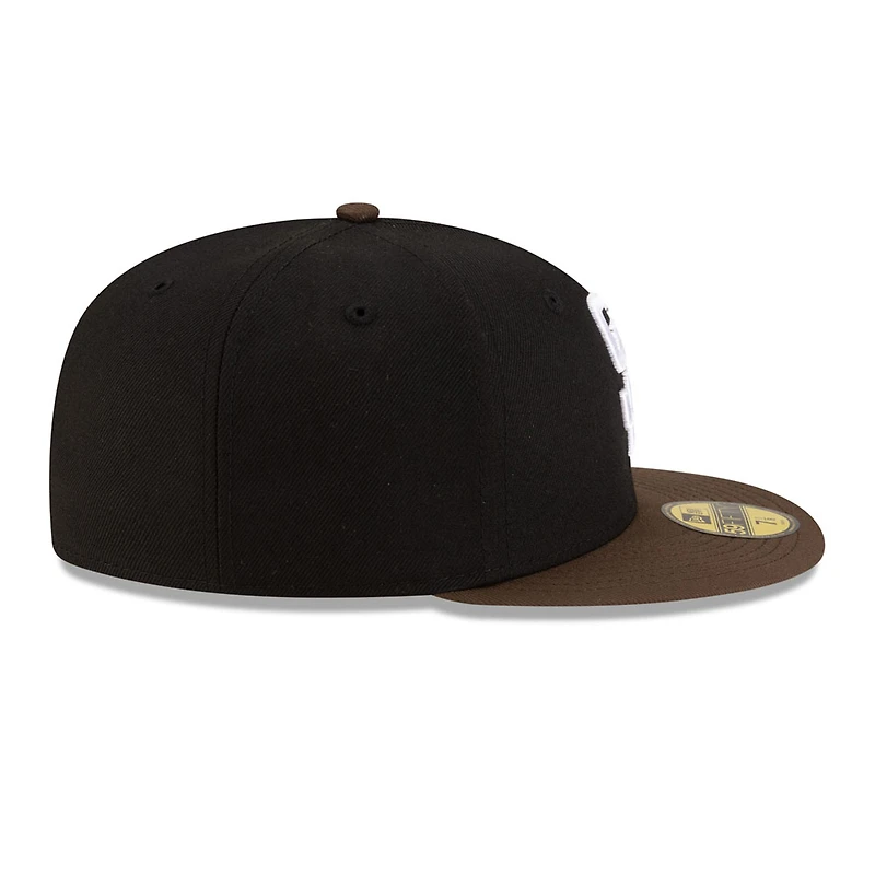 San Diego Padres Black and Walnut Brown with White Logo Gray UV New Era 59FIFTY Fitted Hat