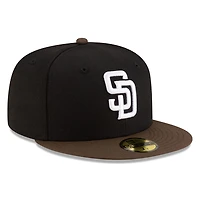 San Diego Padres Black and Walnut Brown with White Logo Gray UV New Era 59FIFTY Fitted Hat