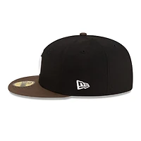 San Diego Padres Black and Walnut Brown with White Logo Gray UV New Era 59FIFTY Fitted Hat