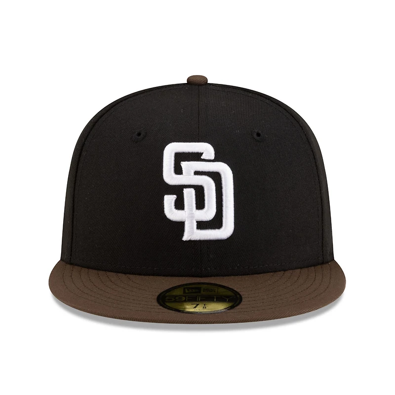 San Diego Padres Black and Walnut Brown with White Logo Gray UV New Era 59FIFTY Fitted Hat