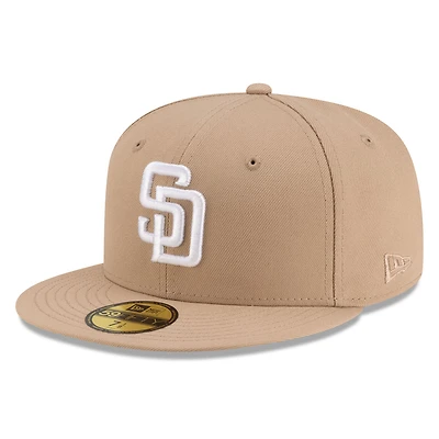 San Diego Padres Camel Brown with White Logo Gray UV New Era 59FIFTY Fitted Hat