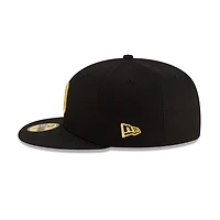 San Diego Padres Black with Gold Logo Gray UV New Era 59FIFTY Fitted Hat