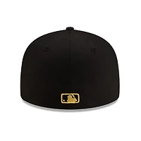 San Diego Padres Black with Gold Logo Gray UV New Era 59FIFTY Fitted Hat