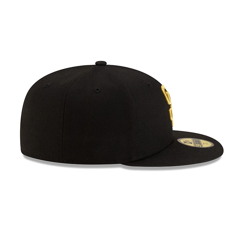 San Diego Padres Black with Gold Logo Gray UV New Era 59FIFTY Fitted Hat