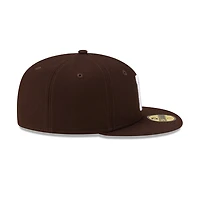 Pittsburgh Pirates Burnt Wood Brown with White Logo Gray UV New Era 59FIFTY Fitted Hat
