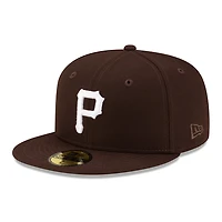 Pittsburgh Pirates Burnt Wood Brown with White Logo Gray UV New Era 59FIFTY Fitted Hat