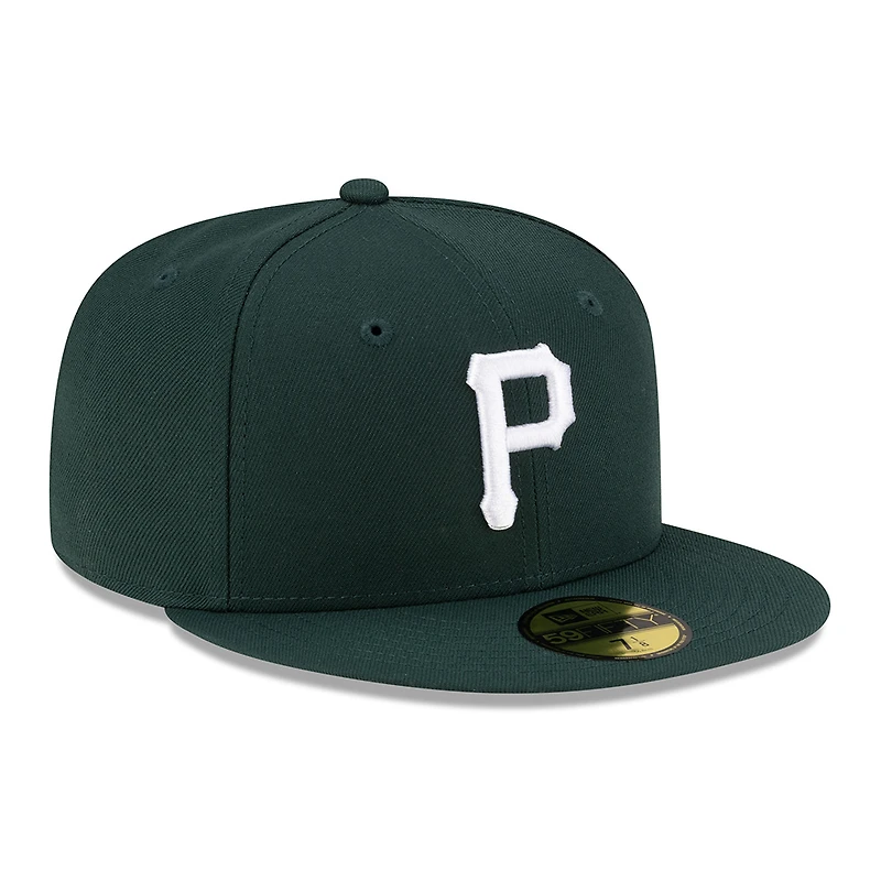 Pittsburgh Pirates Dark Green with White Logo Gray UV New Era 59FIFTY Fitted Hat