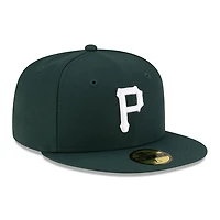 Pittsburgh Pirates Dark Green with White Logo Gray UV New Era 59FIFTY Fitted Hat