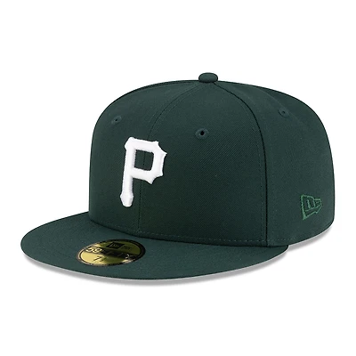 Pittsburgh Pirates Dark Green with White Logo Gray UV New Era 59FIFTY Fitted Hat