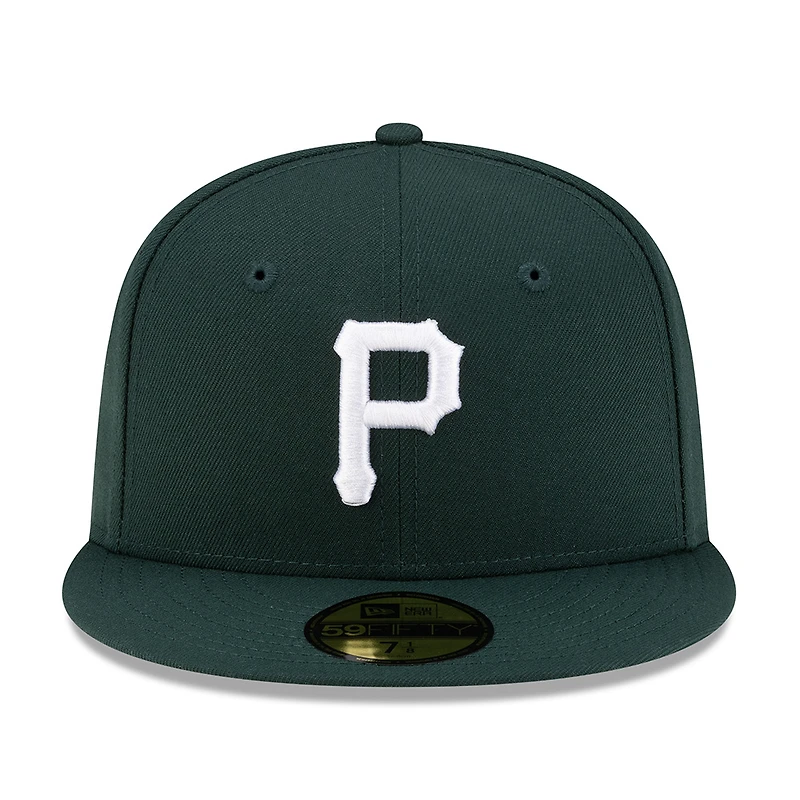 Pittsburgh Pirates Dark Green with White Logo Gray UV New Era 59FIFTY Fitted Hat