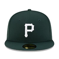 Pittsburgh Pirates Dark Green with White Logo Gray UV New Era 59FIFTY Fitted Hat