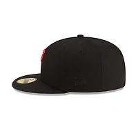 Pittsburgh Pirates Black with Red Logo Gray UV New Era 59FIFTY Fitted Hat