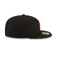 Pittsburgh Pirates Black with Red Logo Gray UV New Era 59FIFTY Fitted Hat