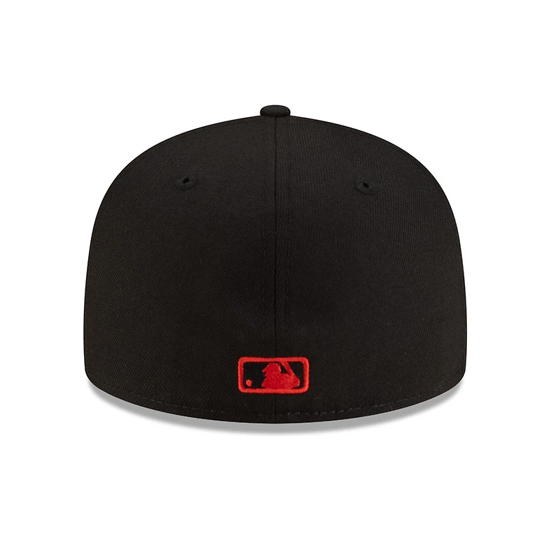 Pittsburgh Pirates Black with Red Logo Gray UV New Era 59FIFTY Fitted Hat
