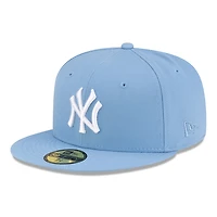 New York Yankees Sky Blue with White Logo Gray UV Era 59FIFTY Fitted Hat