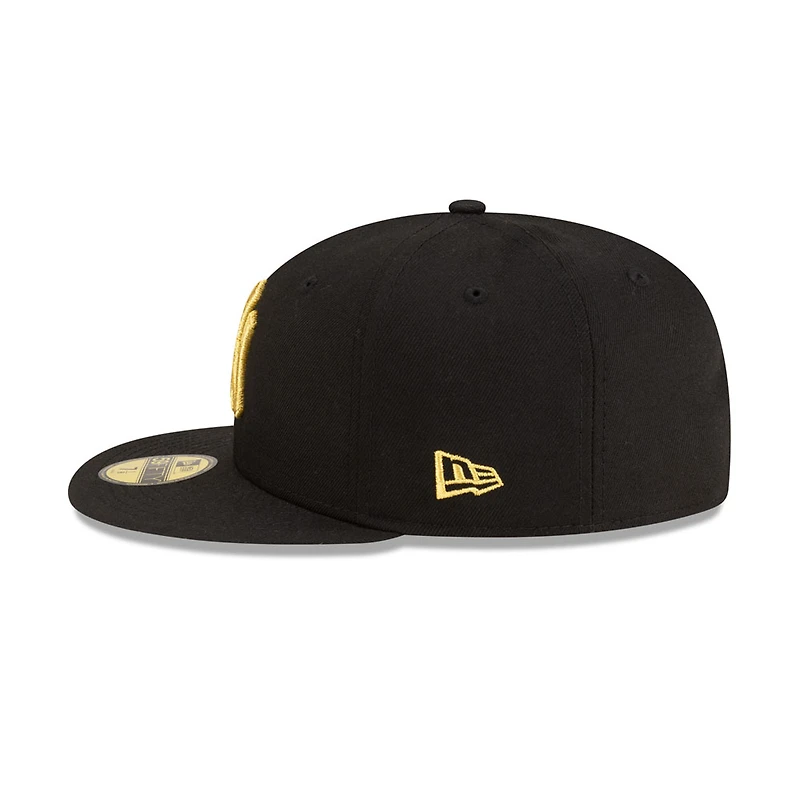New York Yankees Black with Gold Logo Gray UV Era 59FIFTY Fitted Hat