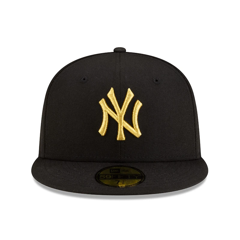 New York Yankees Black with Gold Logo Gray UV Era 59FIFTY Fitted Hat