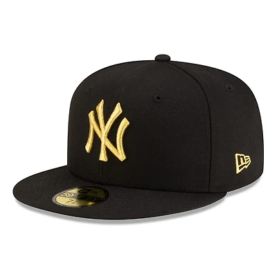 New York Yankees Black with Gold Logo Gray UV Era 59FIFTY Fitted Hat
