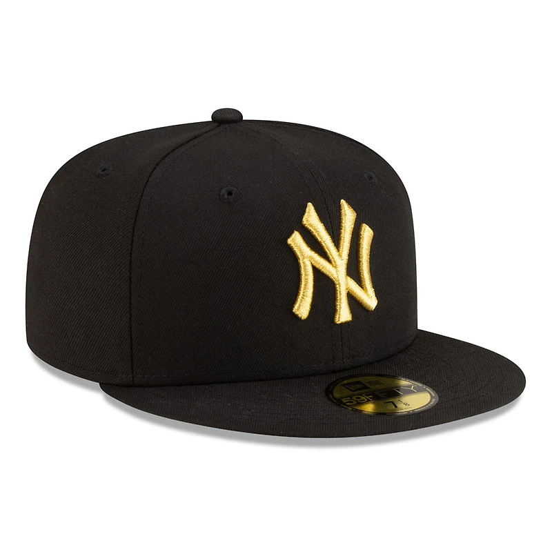 New York Yankees Black with Gold Logo Gray UV Era 59FIFTY Fitted Hat