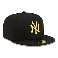 New York Yankees Black with Gold Logo Gray UV Era 59FIFTY Fitted Hat