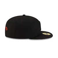 New York Yankees Black on Red Lips Gray UV Era 59FIFTY Fitted Hat