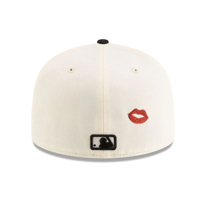 New York Yankees Chrome & Black 2Tone Red Lips Gray UV Era 59FIFTY Fitted Hat