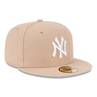 New York Yankees Camel Brown with White Logo Gray UV Era 59FIFTY Fitted Hat