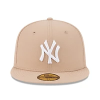 New York Yankees Camel Brown with White Logo Gray UV Era 59FIFTY Fitted Hat