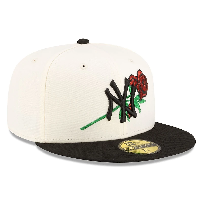 New York Yankes Chrome and Black with Rose Gray UV Era 59FIFTY Fitted Hat