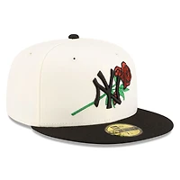New York Yankes Chrome and Black with Rose Gray UV Era 59FIFTY Fitted Hat