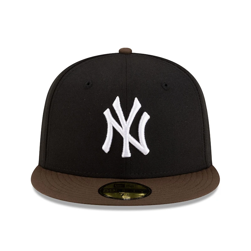 New York Yankees Black and Walnut Brown 2Tone Gray UV Era 59FIFTY Fitted Hat
