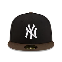 New York Yankees Black and Walnut Brown 2Tone Gray UV Era 59FIFTY Fitted Hat