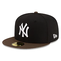 New York Yankees Black and Walnut Brown 2Tone Gray UV Era 59FIFTY Fitted Hat