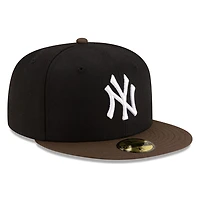 New York Yankees Black and Walnut Brown 2Tone Gray UV Era 59FIFTY Fitted Hat