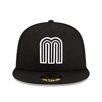 Mexico Black and White Flag Side Patch Batterman New Era 59FIFTY Fitted Hat