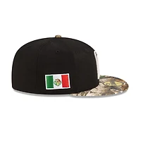 Mexico Black and Realtree Camo Flag Side Patch No Batterman Gray UV New Era 59FIFTY Fitted Hat