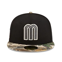 Mexico Black and Realtree Camo Flag Side Patch No Batterman Gray UV New Era 59FIFTY Fitted Hat