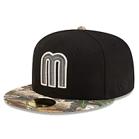 Mexico Black and Realtree Camo Flag Side Patch No Batterman Gray UV New Era 59FIFTY Fitted Hat