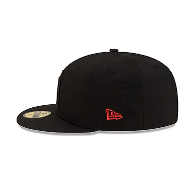 Mexico All Black with Red Inner Glow Outline Flag Side Patch Batterman Gray UV New Era 59FIFTY Fitted Hat
