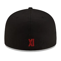 Mexico All Black with Red Inner Glow Outline Flag Side Patch Batterman Gray UV New Era 59FIFTY Fitted Hat