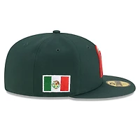 Mexico Dark Green Flag Side Patch Batterman Gray UV New Era 59FIFTY Fitted Hat