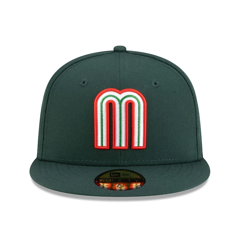 Mexico Dark Green Flag Side Patch Batterman Gray UV New Era 59FIFTY Fitted Hat