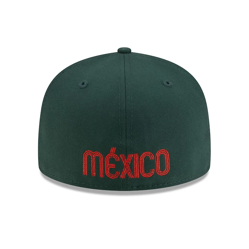 Mexico Dark Green Flag Side Patch Batterman Gray UV New Era 59FIFTY Fitted Hat
